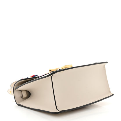 Gucci Calfskin Embroidered Mini Sylvie Top Handle Bag White 4 of 12
