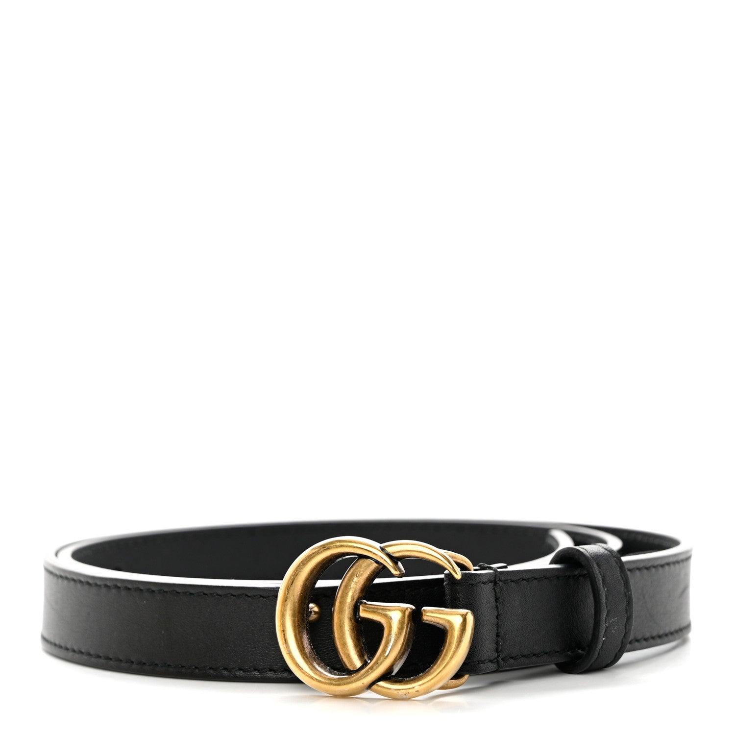 Gucci Calfskin Double G 20mm Belt 80 32 Black 1 of 5