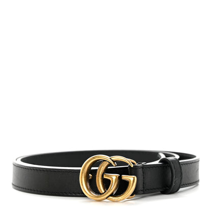 Gucci Calfskin Double G 20mm Belt 80 32 Black 1 of 5