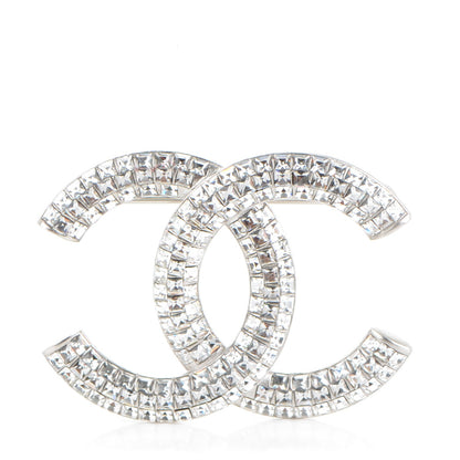 Chanel Baguette Crystal CC Brooch Silver 1 of 4