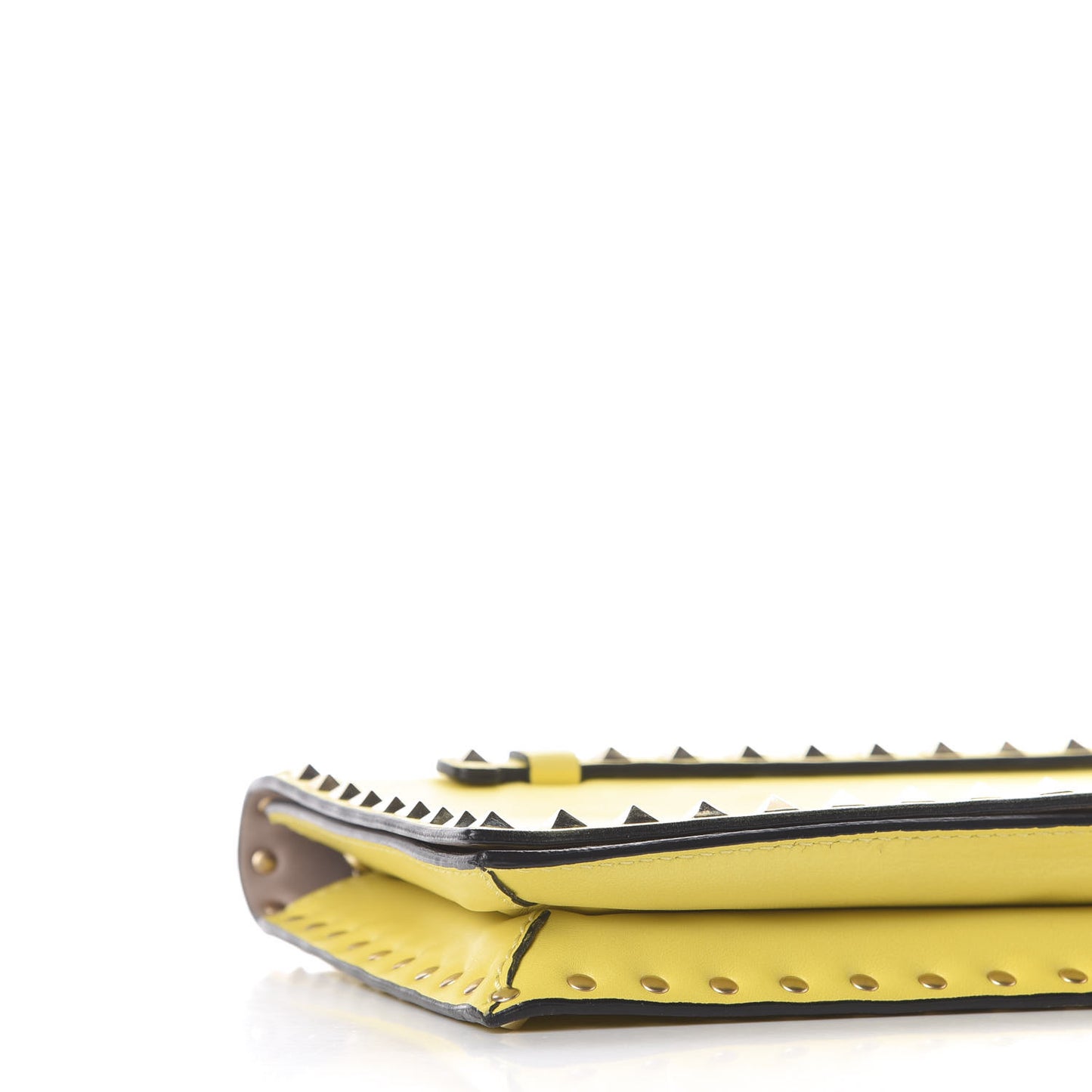 Nappa Rockstud Wristlet Clutch Naples Yellow