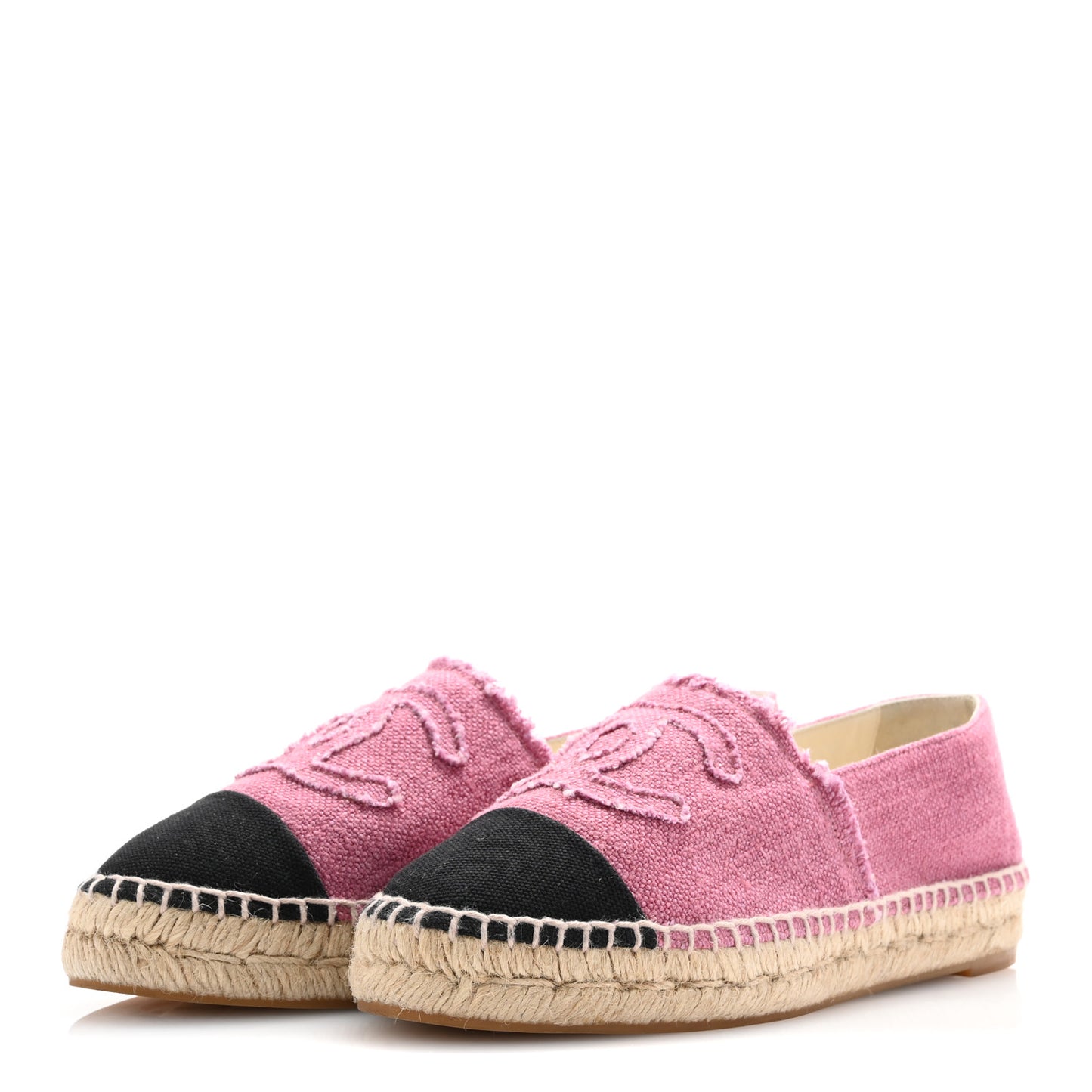 Linen CC Espadrilles 36 Pink Black