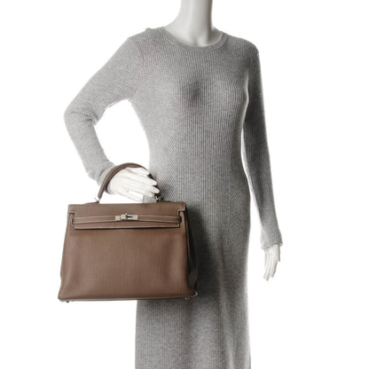 Hermes Taurillon Clemence Kelly Retourne 35 Etoupe 2 of 21