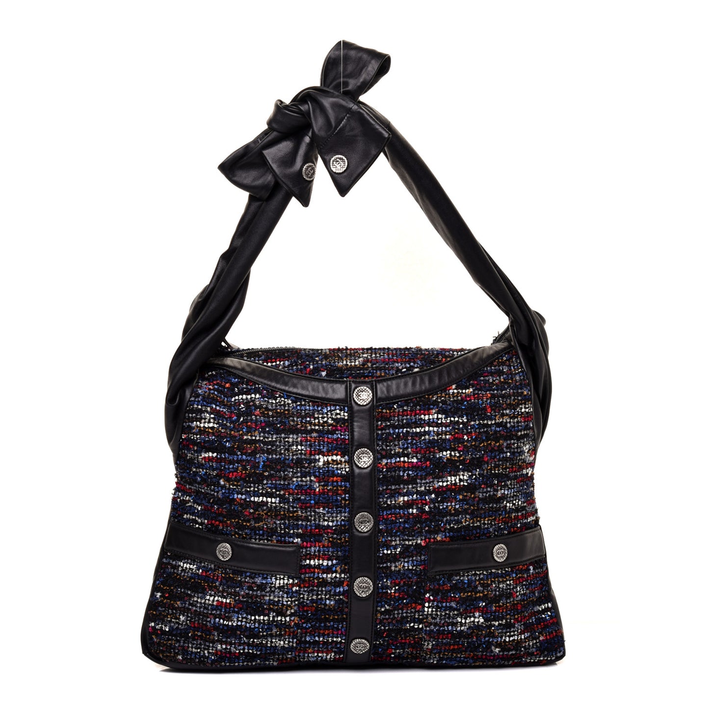 Tweed Lambskin Large Girl Bag Multicolor Black