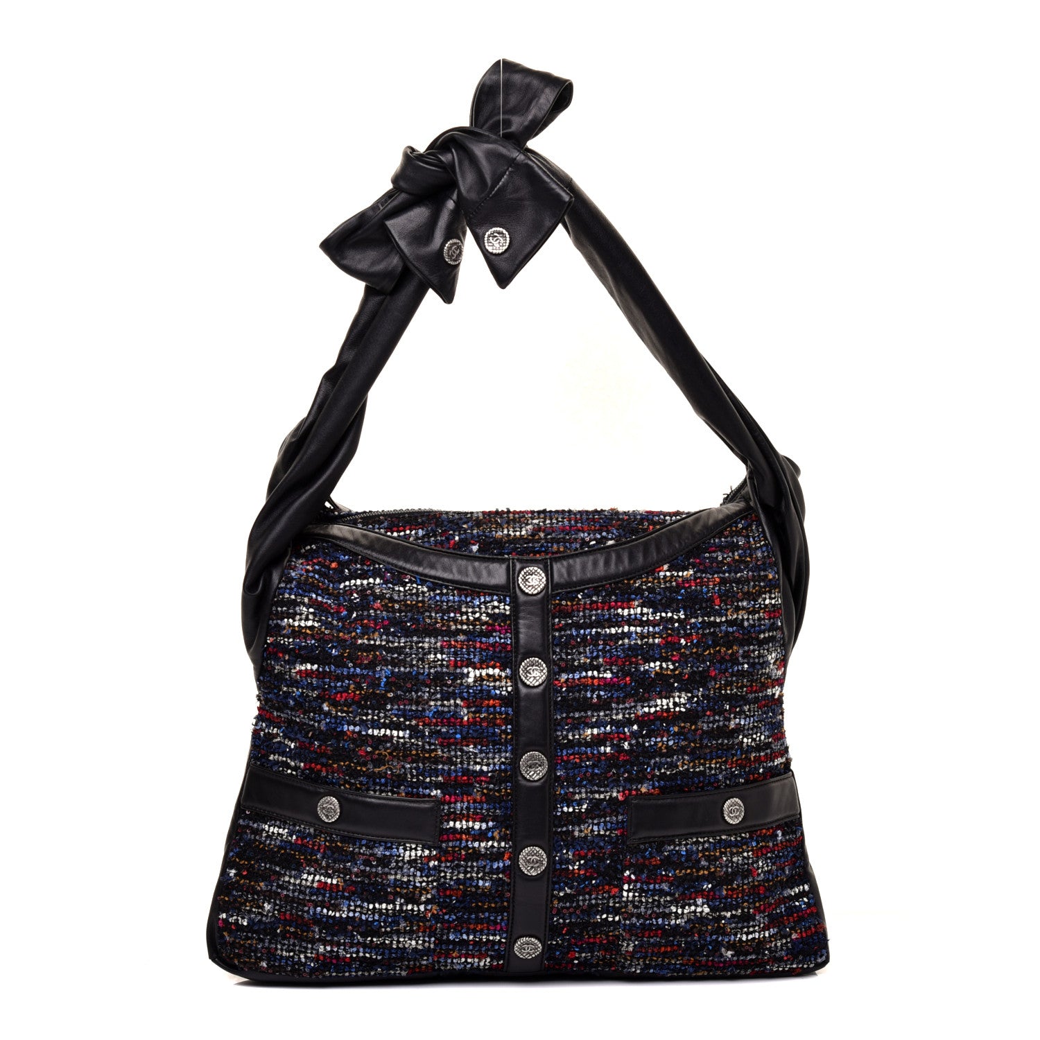 Chanel Tweed Lambskin Large Girl Bag Multicolor Black 1 of 9