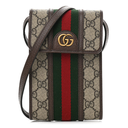 Gucci GG Supreme Monogram Web Mini Ophidia Crossbody Bag Beige New Acero 1 of 10