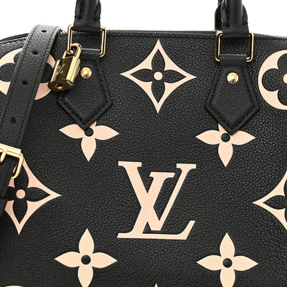 Louis Vuitton Empreinte Monogram Giant Speedy Bandouliere 25 Black Beige 8 of 10