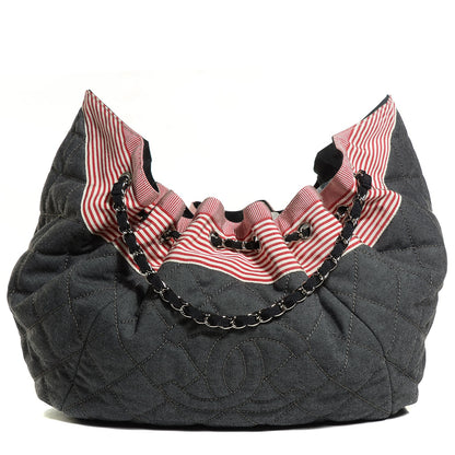 Chanel Denim Quilted Large Stretch Spirit Cabas Blue 1 of 7