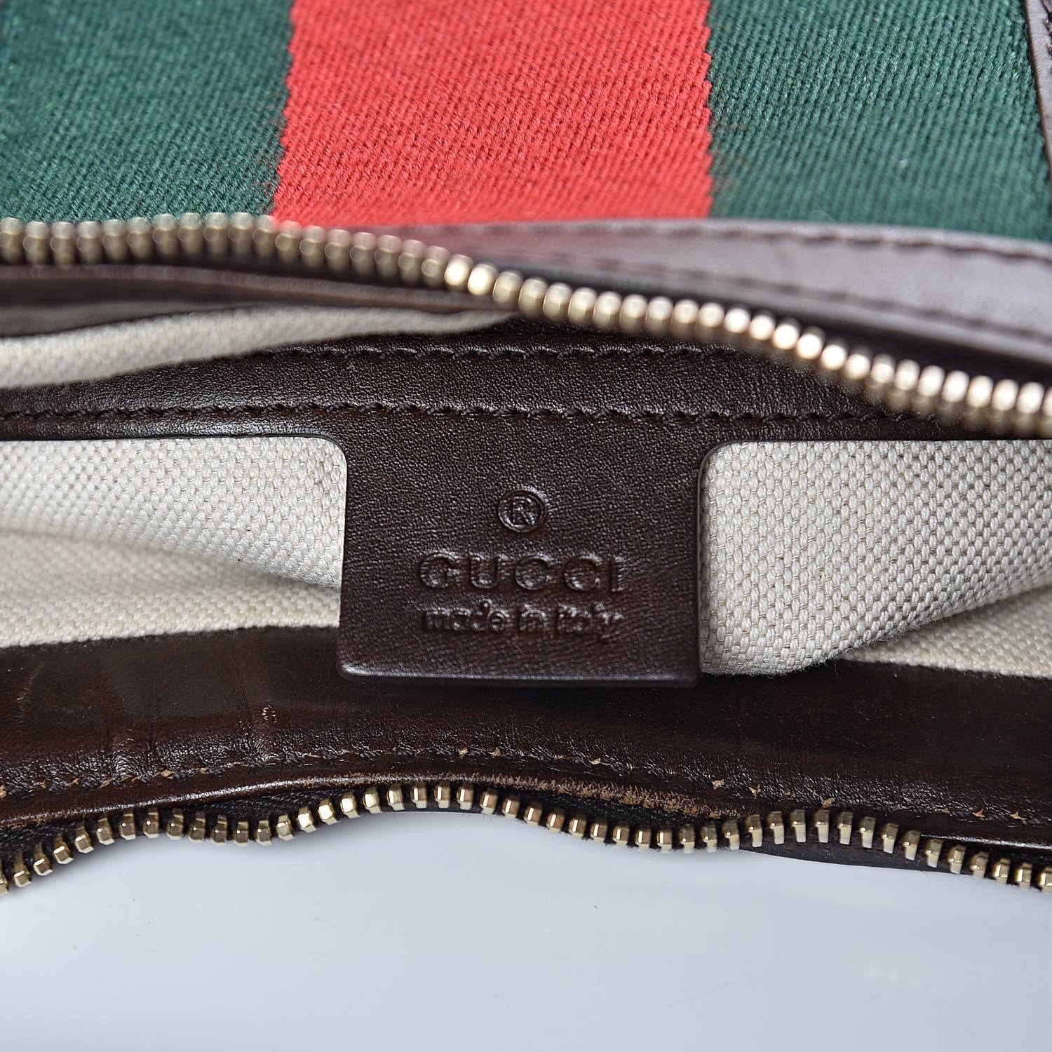 Gucci Monogram Vintage Web Medium Hobo Dark Brown 6 of 13