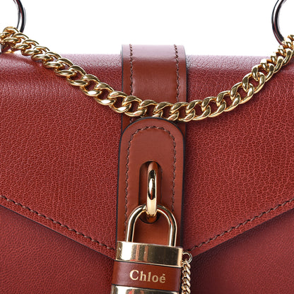 Chloe Shiny Goatskin Calfskin Aby Chain Shoulder Bag Sepia Brown 7 of 9