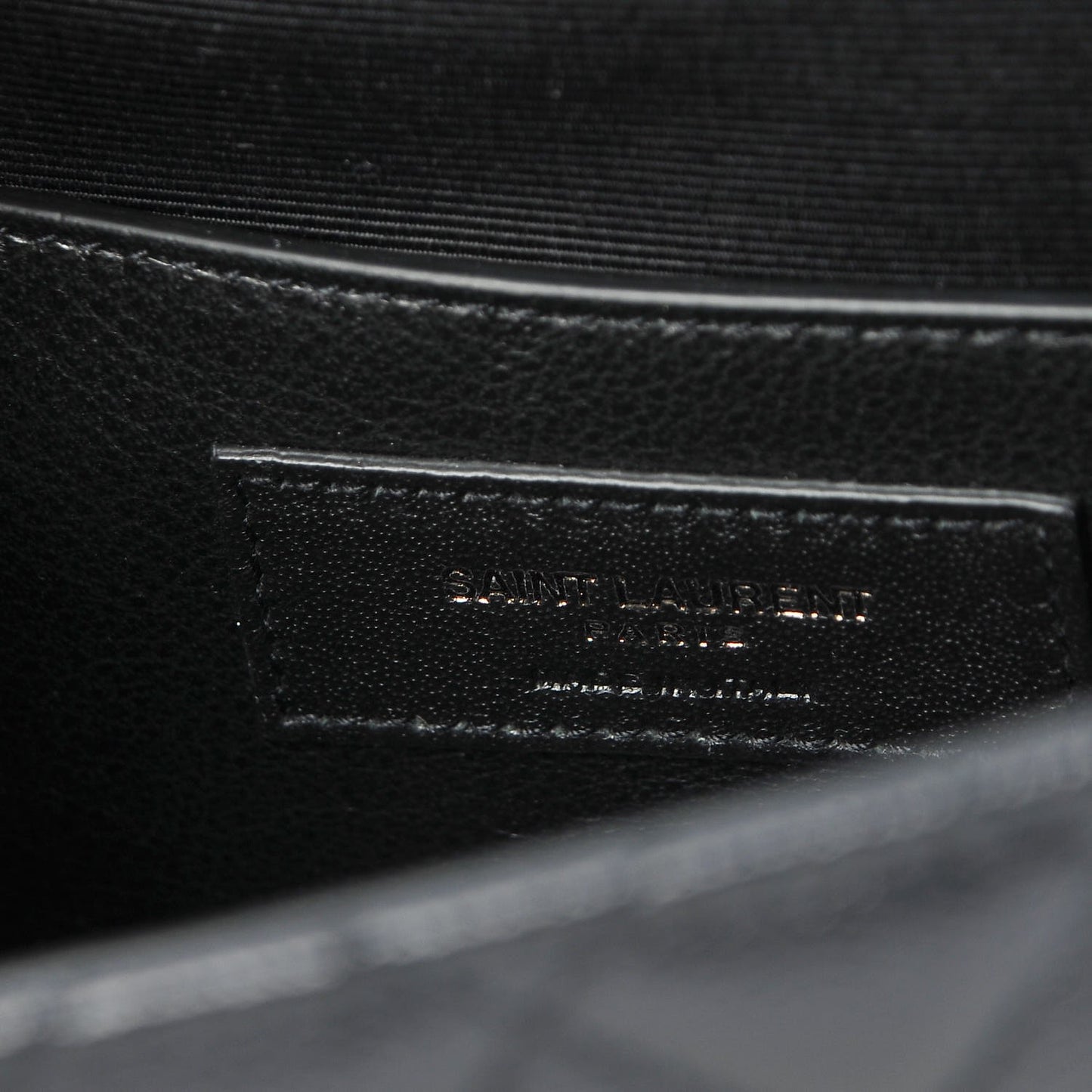 Grain De Poudre Textured Mixed Matelasse Triquilt Small Monogram Satchel Black