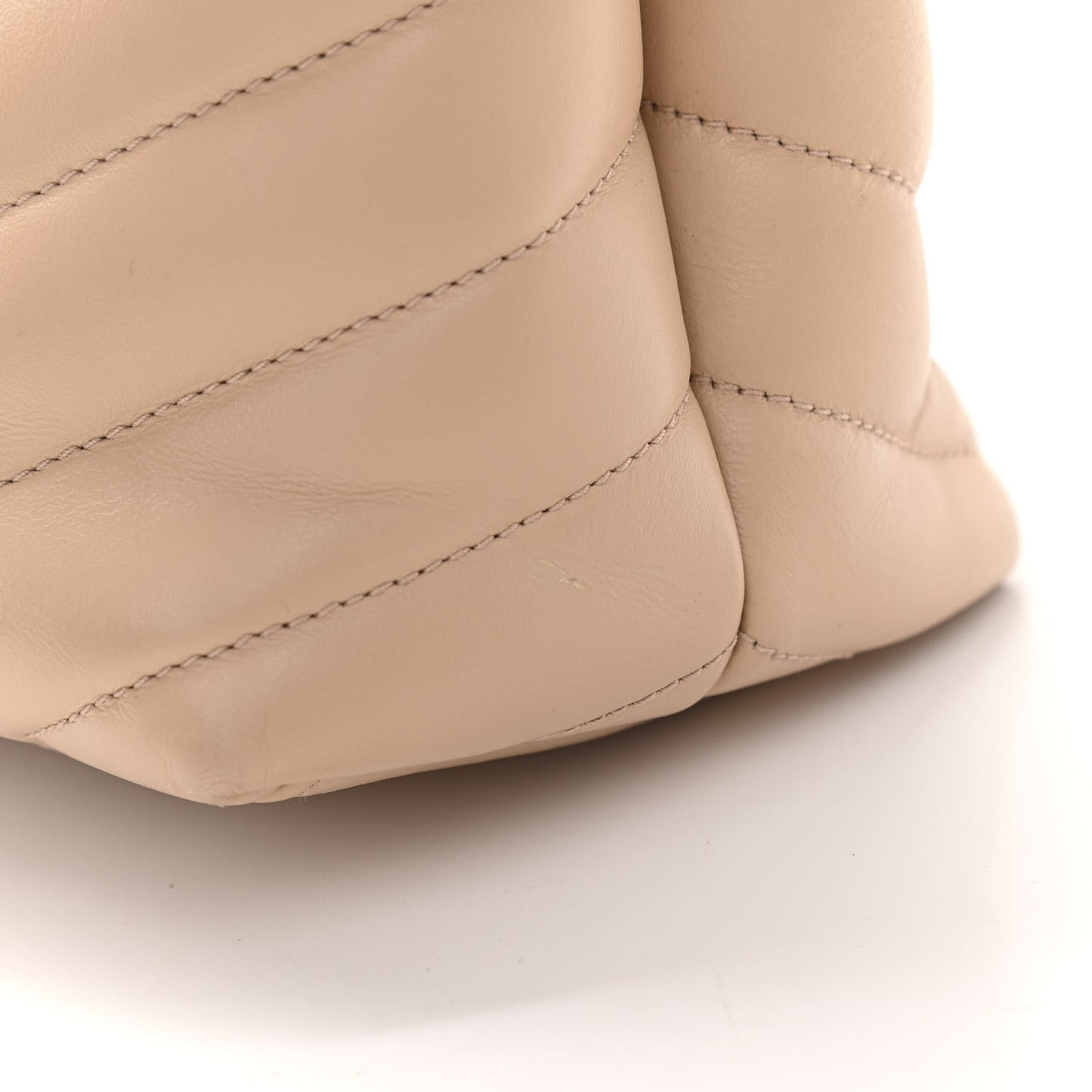 Calfskin Y Quilted Monogram Medium Loulou Chain Satchel Nude Powder