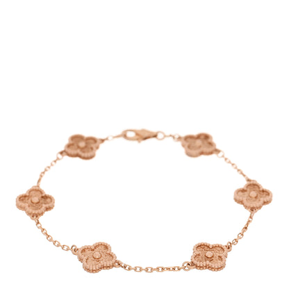 Van Cleef & Arpels 18K Rose Gold 6 Motifs Sweet Alhambra Bracelet 1 of 4