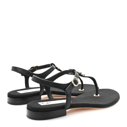 Chanel Lambskin CC Logo Thong Sandals 36 Black 5 of 10