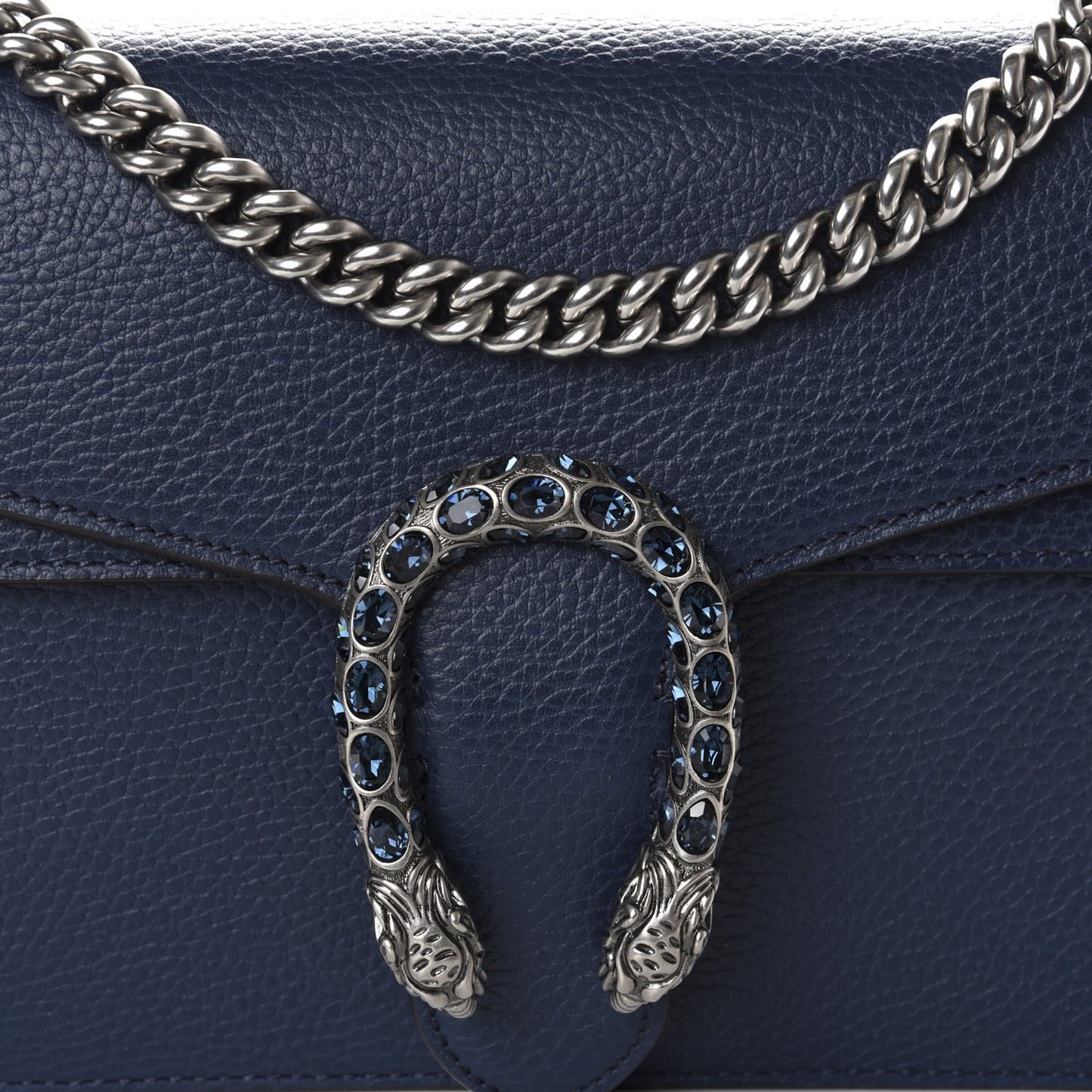 Dollar Calfskin Crystal Small Dionysus Shoulder Bag Blue Agata Montana Sapphire