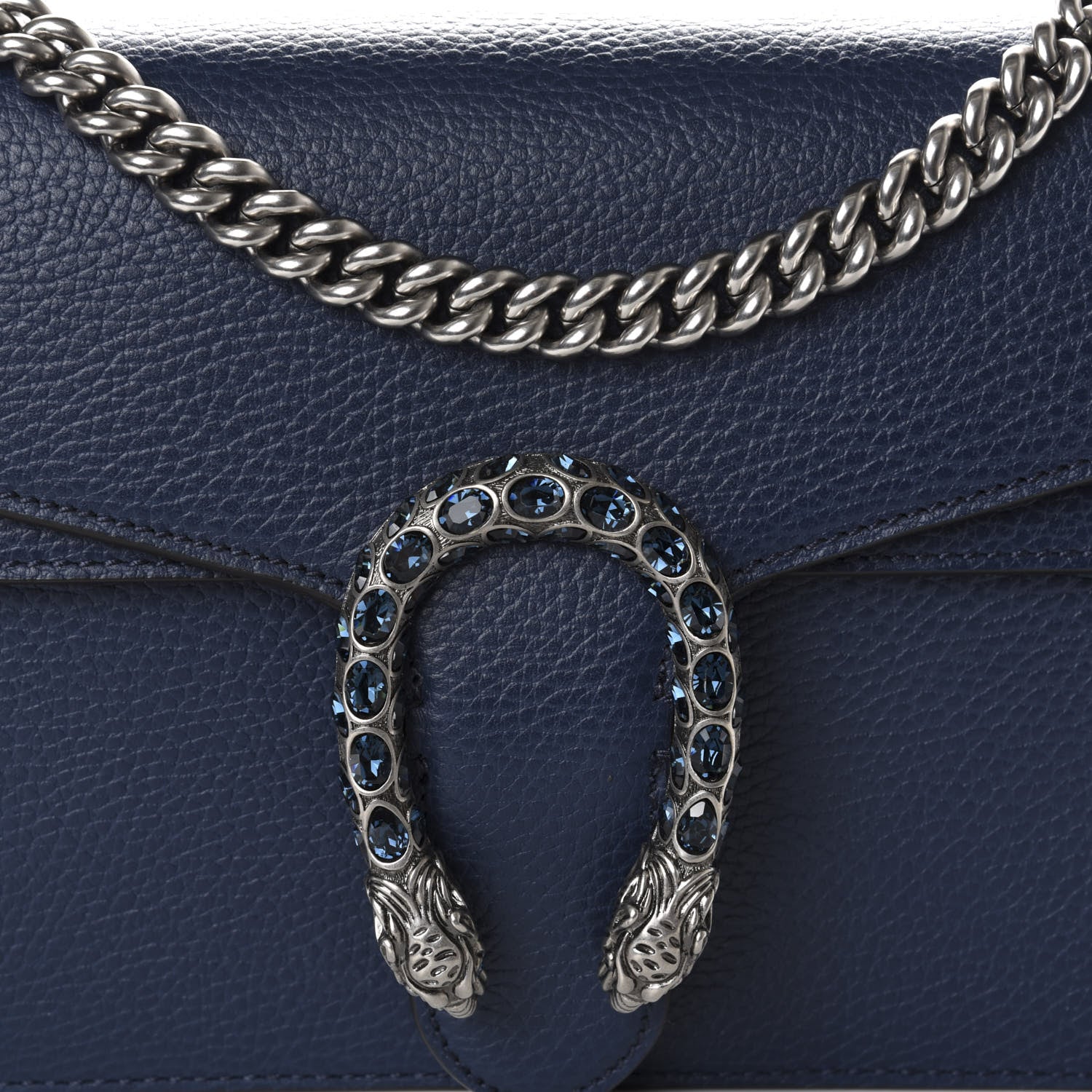 Gucci Dollar Calfskin Crystal Small Dionysus Shoulder Bag Blue Agata Montana Sapphire 10 of 10