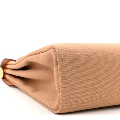 Hermes Military Toile Vache Hunter Herbag Zip Retourne 31 PM Chai Fauve 10 of 12