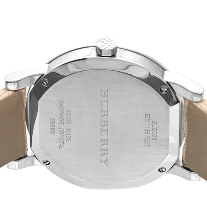 Burberry Stainless Steel Calfskin 38mm Heritage Nova Check Quartz Watch BU9022 4 of 5