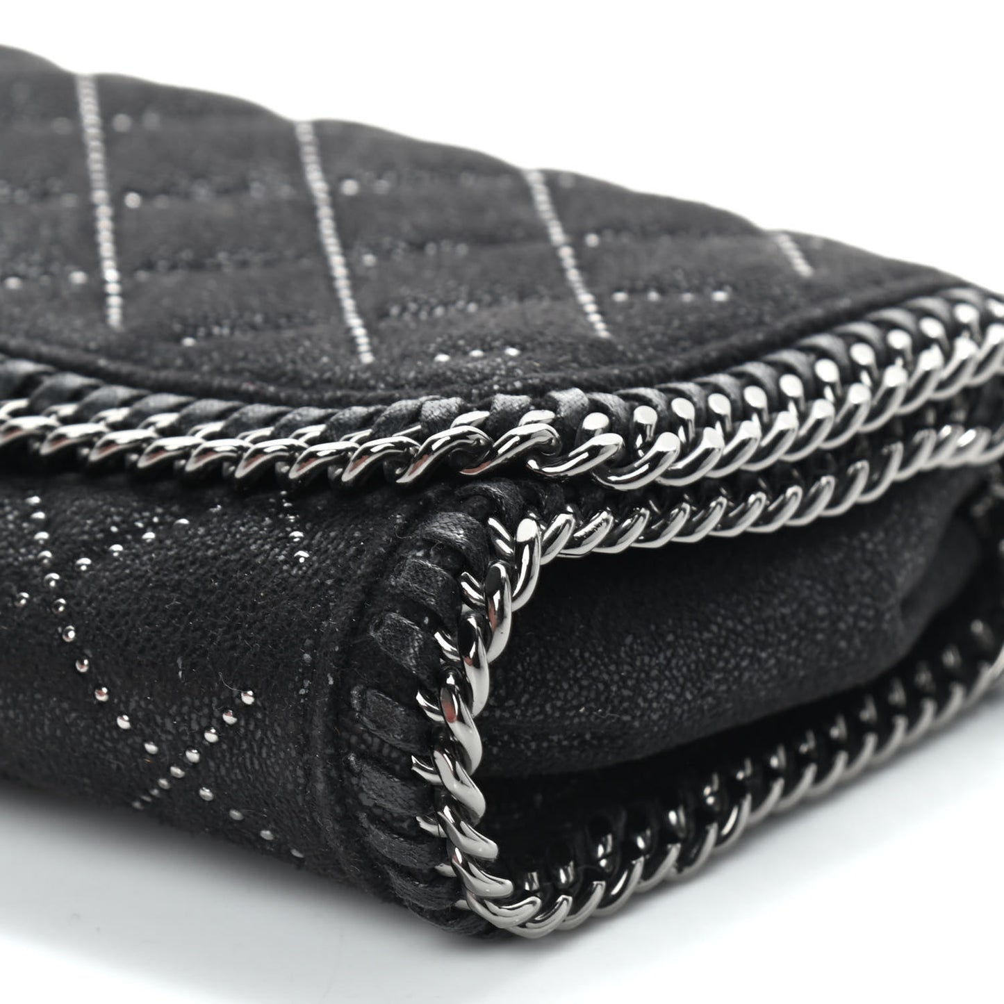 Shaggy Deer Quilted Studded Falabella Crossbody Black