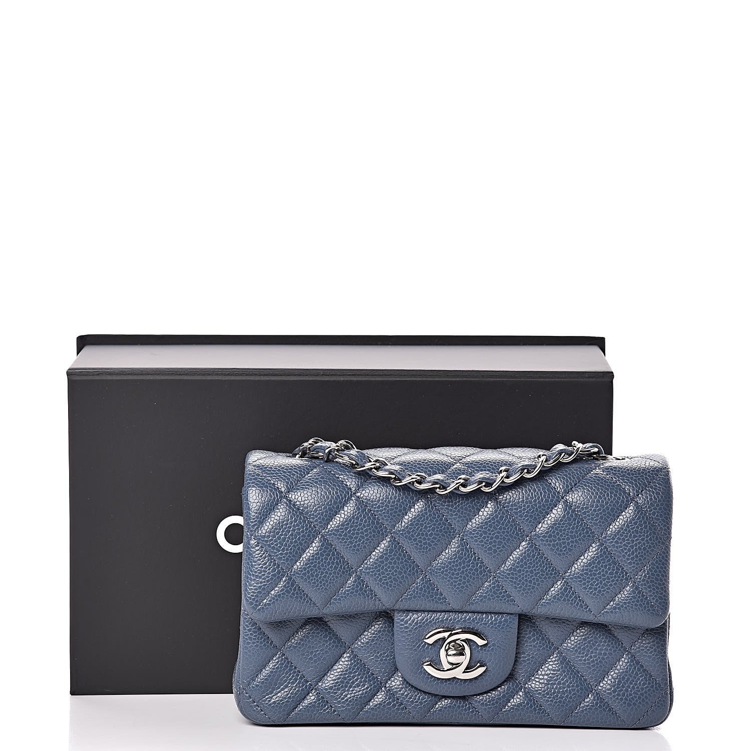 Chanel Caviar Quilted Mini Rectangular Flap Blue 10 of 10