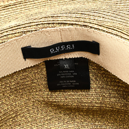 Gucci Woven Paper Yarn Floral Hat XL Beige White Multicolor 7 of 7