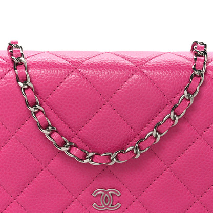 Chanel Caviar Quilted Wallet on Chain WOC Pink 8 of 11