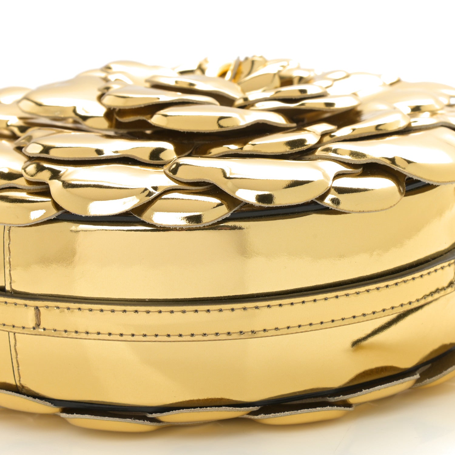 Valentino Garavani Metallic Nappa Atelier 03 Rose Edition Round Crossbody Bag Antique Brass 9 of 9
