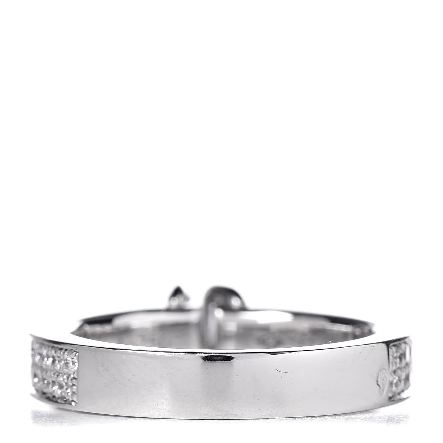 Louis Vuitton 18K White Gold Diamond Lockit Ring 51 5.75 3 of 6