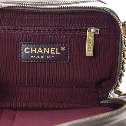 Chanel Metallic Lambskin Mini Coco Boy Camera Case Dark Gold 7 of 8