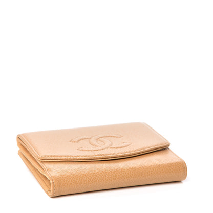 Chanel Caviar Timeless CC Compact French Wallet Beige 4 of 10