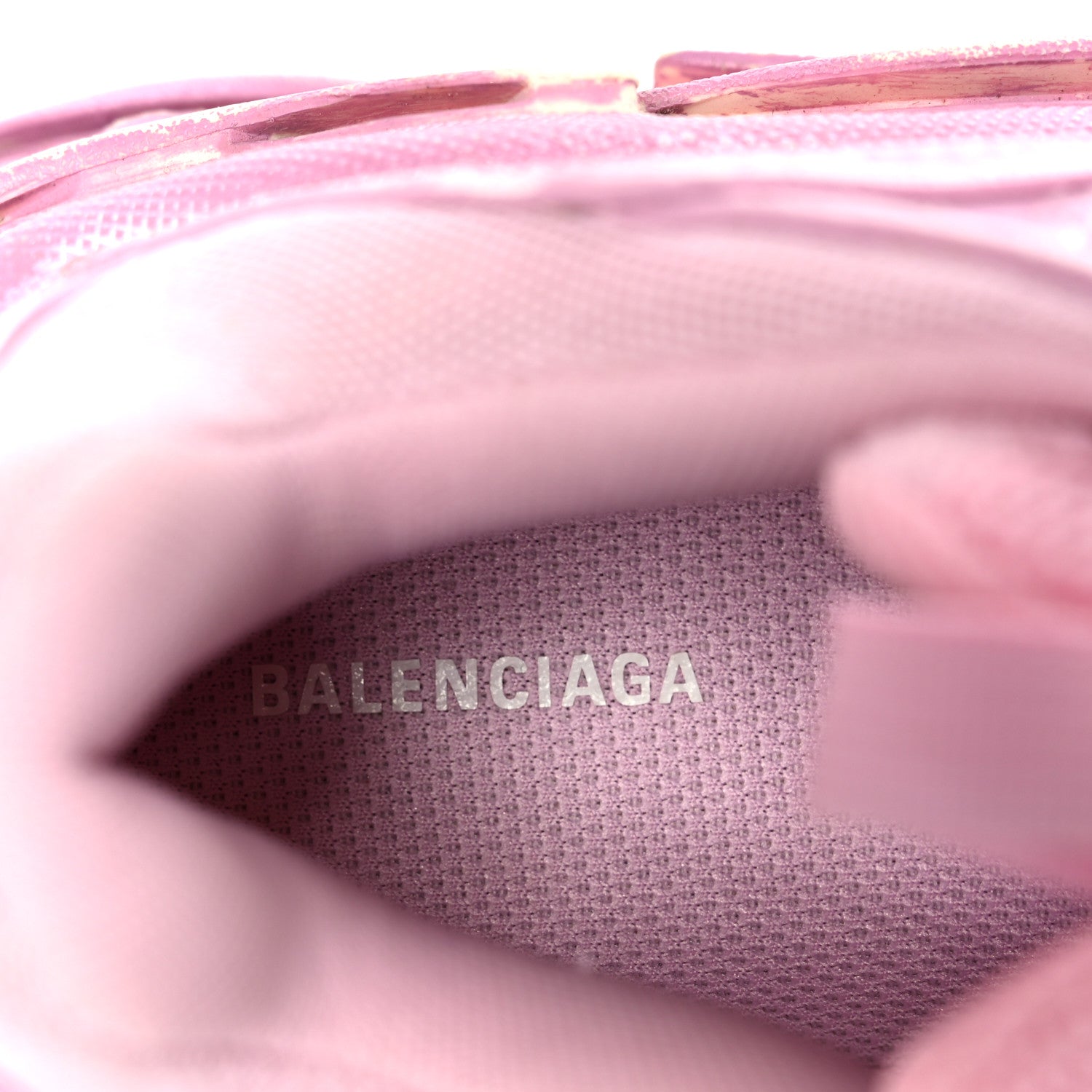 Balenciaga Fabric Mesh Distressed Womens Triple S Sneakers 36 Pink 8 of 9