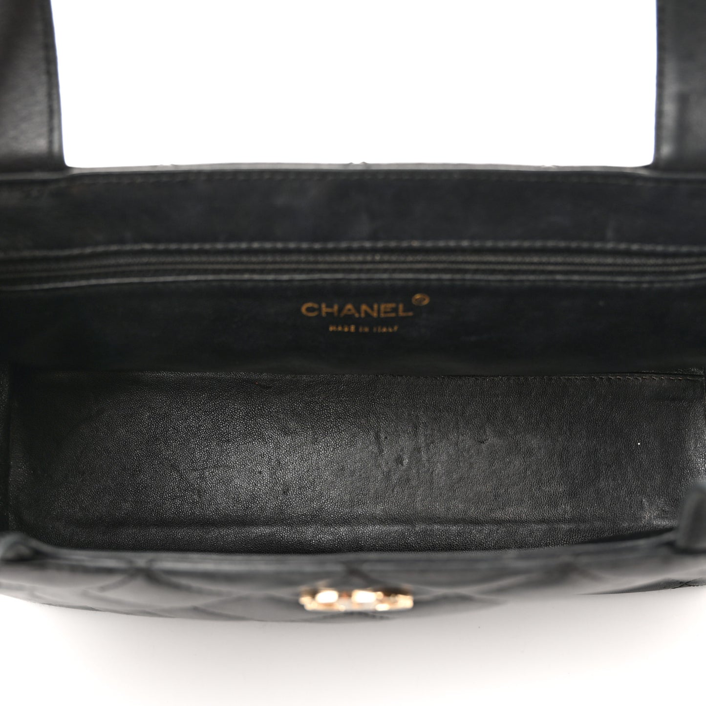 Lambskin Quilted Shoulder Bag Black