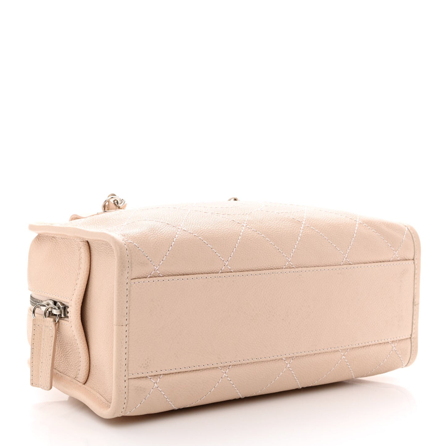 Caviar Quilted Small Deauville Bowling Bag Light Pink