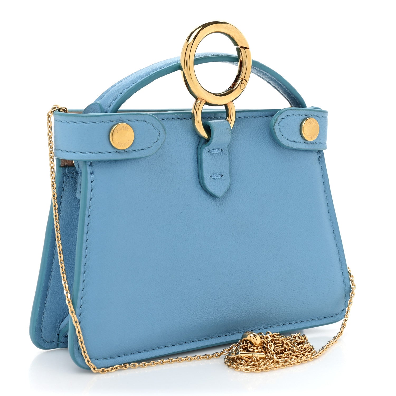 Fendi Nappa Sigma Pico Peekaboo Charm Cyber Blue 3 of 9