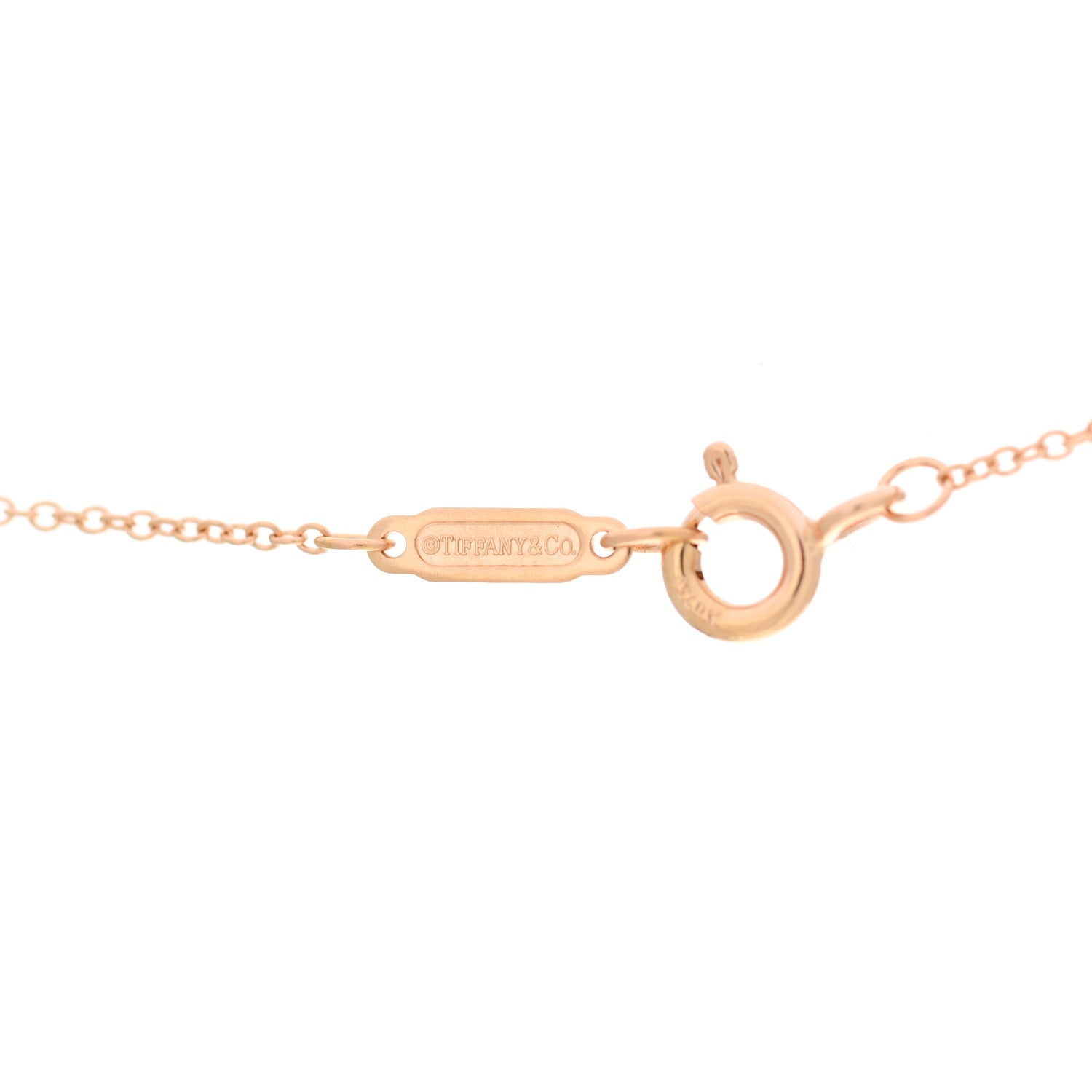 Tiffany 18K Rose Gold Diamond Small T Smile Pendant Necklace 4 of 6