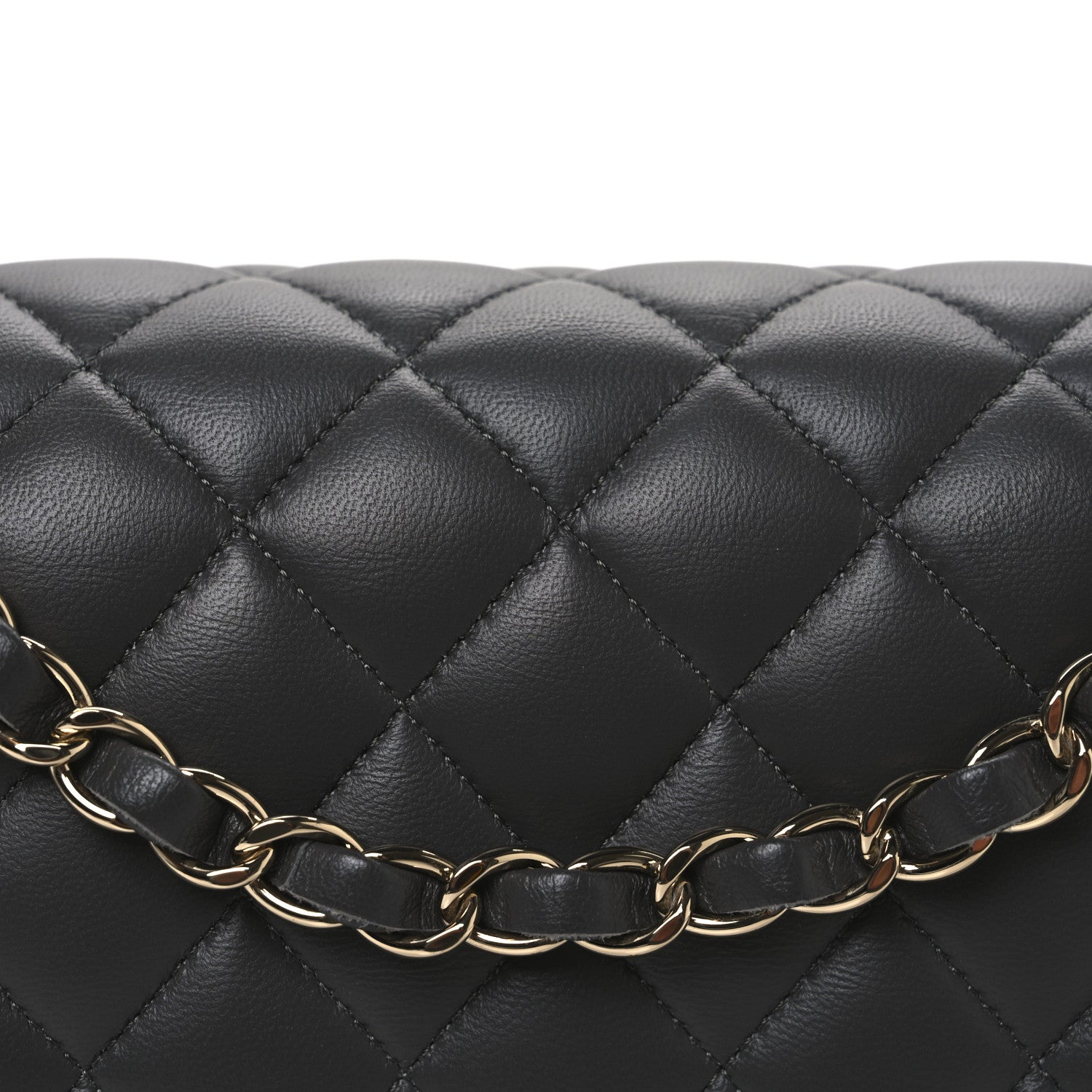 Chanel Lambskin Quilted Medium Double Flap Dark Grey 8 of 10