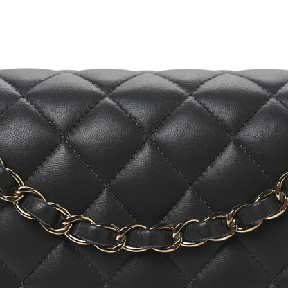 Chanel Lambskin Quilted Medium Double Flap Dark Grey 8 of 10