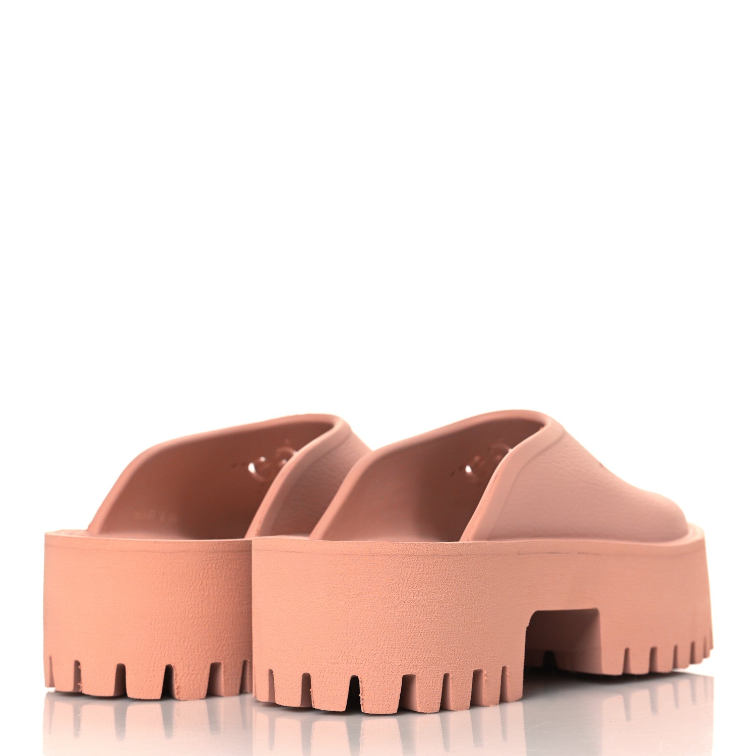 Gucci Rubber GG Monogram Perforated Elea Platform 55mm Lug Sole Sandals 37 Peachy Chic 4 of 9