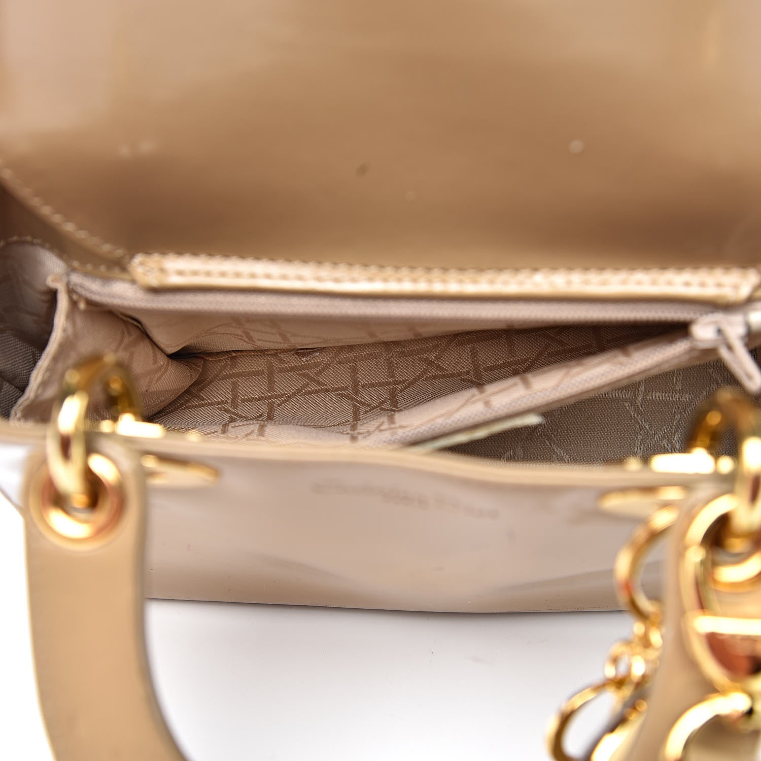 Christian Dior Patent Mini Lady Dior Beige 6 of 19