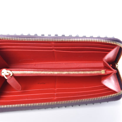 Christian Louboutin Calfskin Panettone Spiked Zip Around Wallet Iris 5 of 10