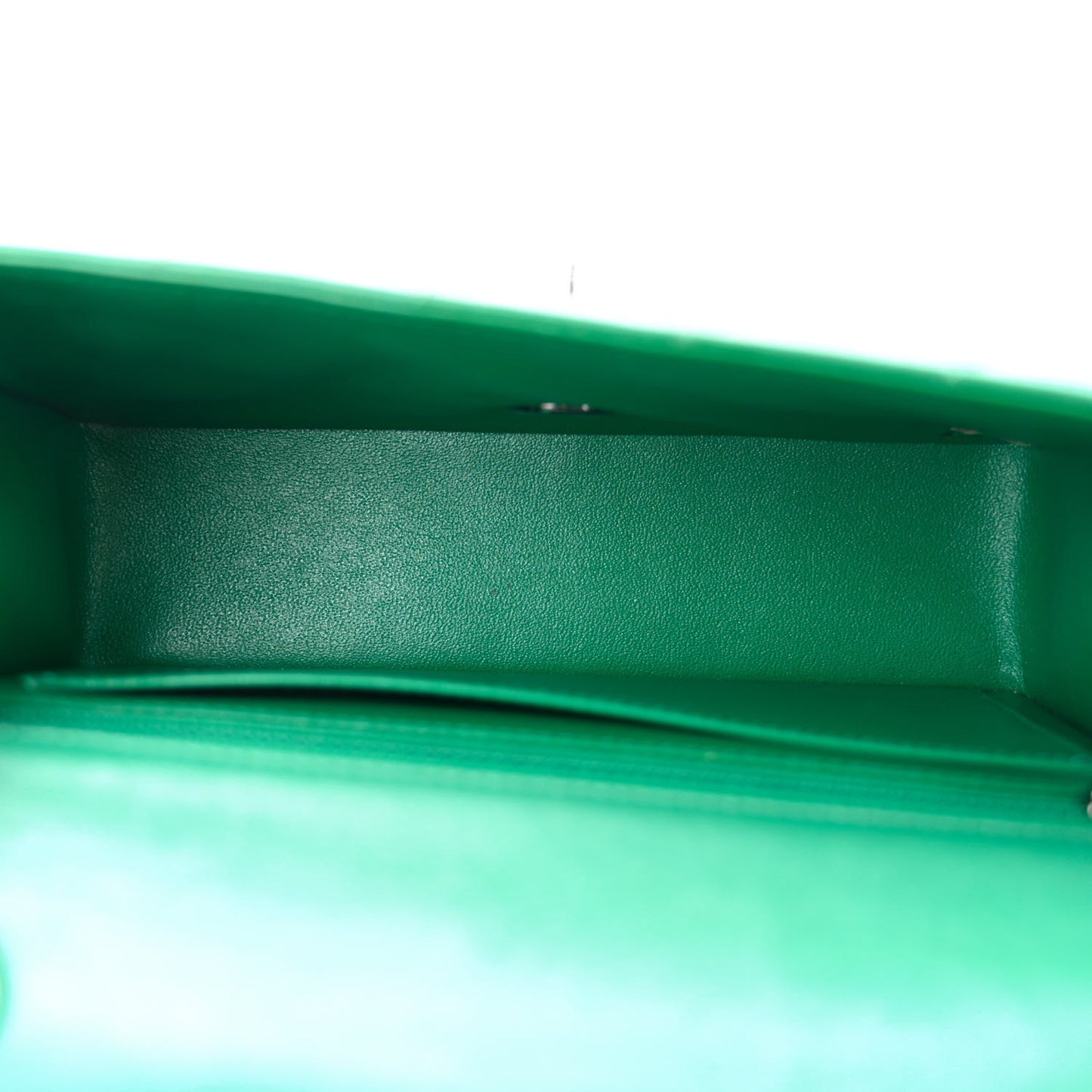 Lambskin Quilted Mini Rectangular Flap Dark Green