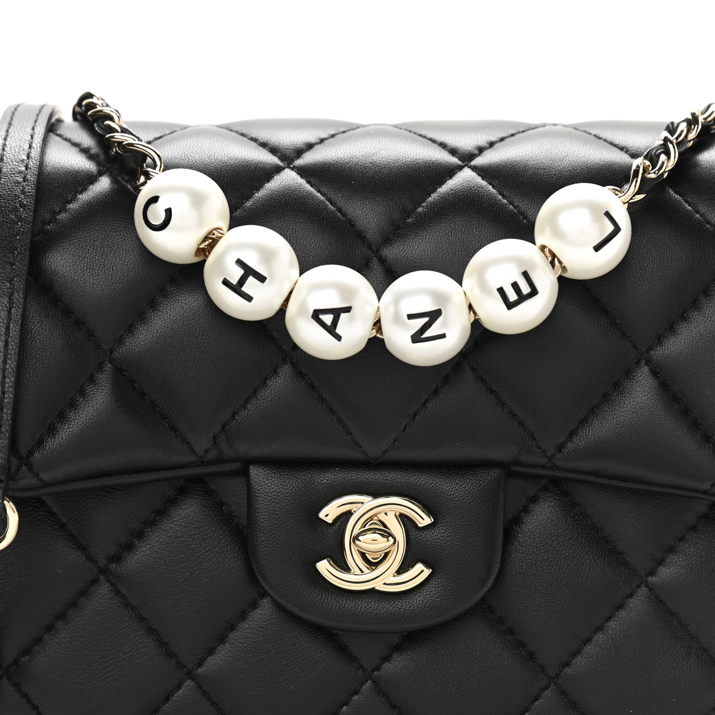 Lambskin Quilted Small My Precious Flap Black