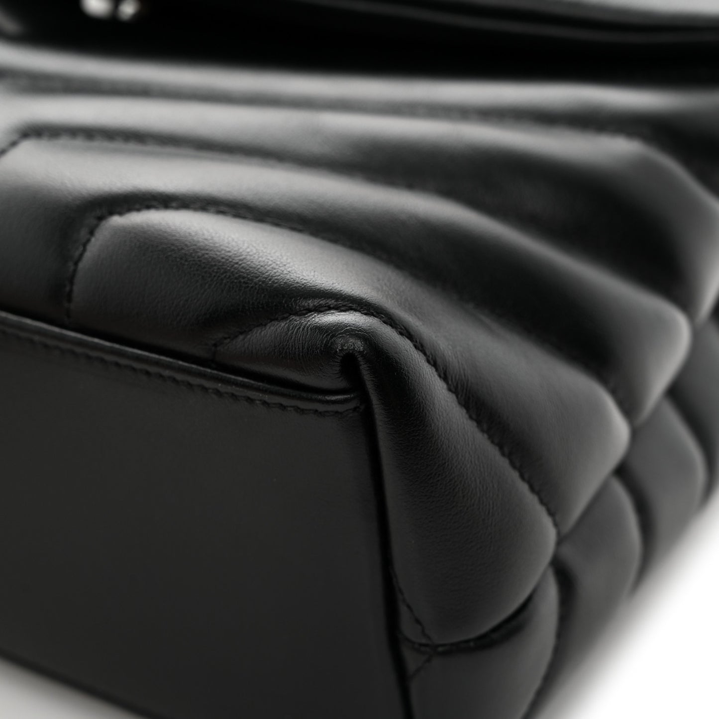 Calfskin Y Quilted Monogram Monochrome Small Loulou Chain Satchel Black Black