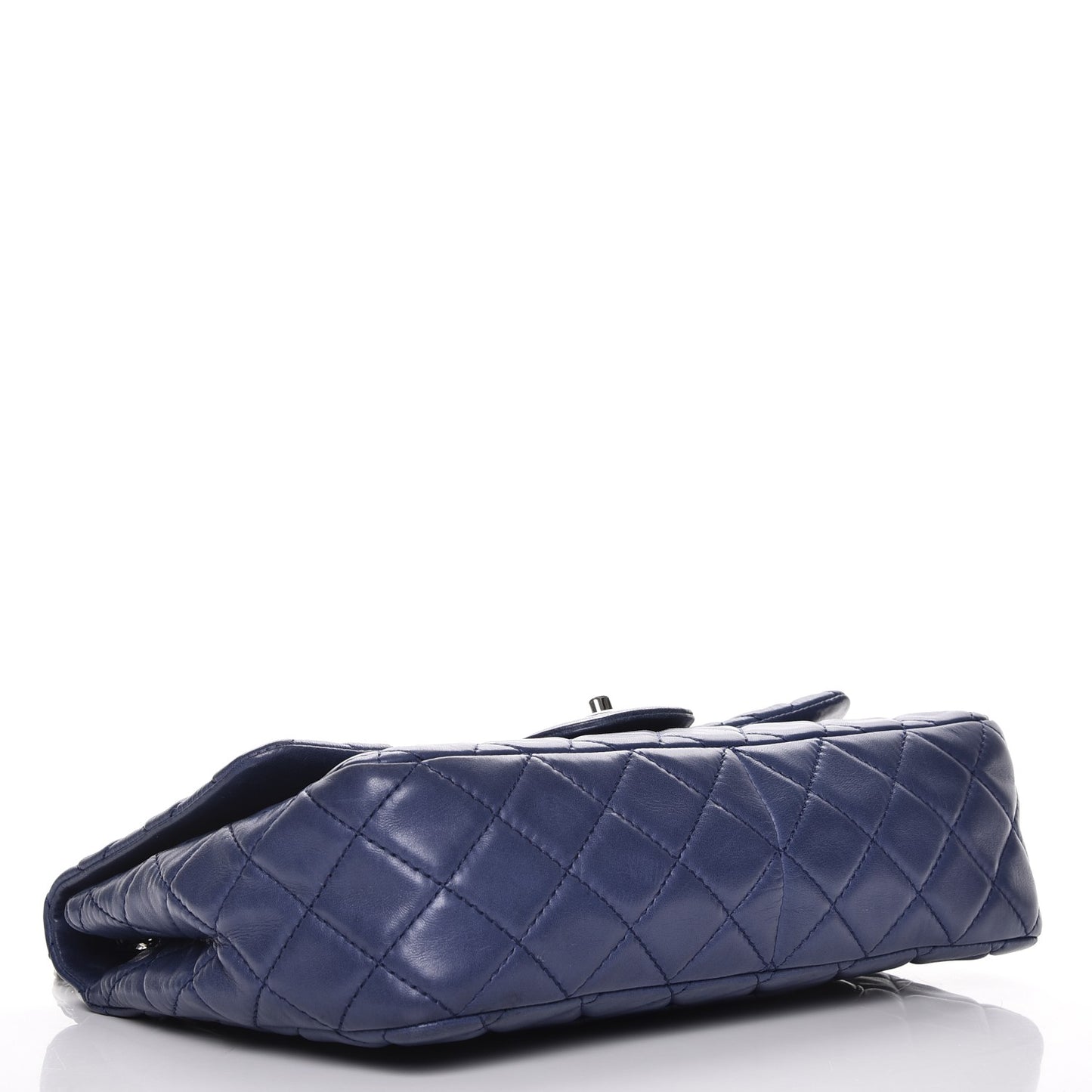 Lambskin Quilted Jumbo Single Flap Blue