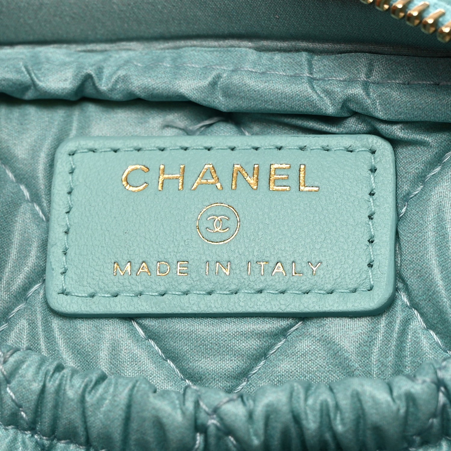 Chanel Caviar Quilted Small Curvy Pouch Cosmetic Case Light Blue 6 of 7
