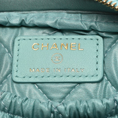 Chanel Caviar Quilted Small Curvy Pouch Cosmetic Case Light Blue 6 of 7