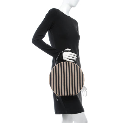 Mansur Gavriel Canvas Striped Girard Circle Bag Black 2 of 6