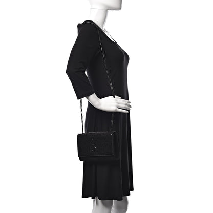 Saint Laurent Suede Sequin Monogram Small Kate Shoulder Bag Black 2 of 10