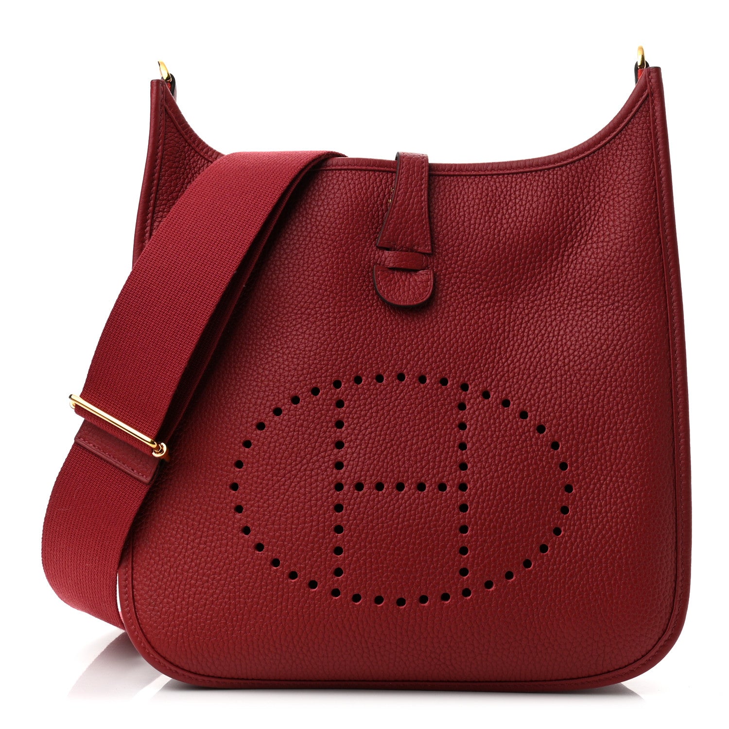 Hermes Taurillon Clemence Evelyne III PM Rouge Grenat 1 of 9