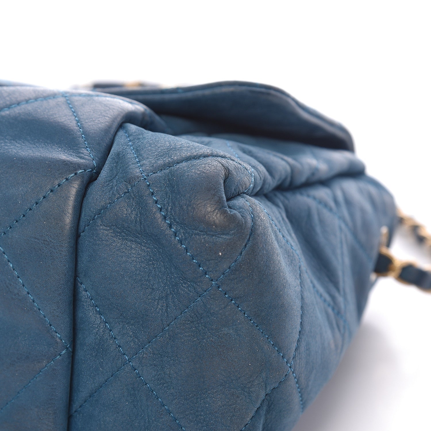 Chanel Iridescent Calfskin Large Chic Quilt Flap Dark Blue 19 of 30